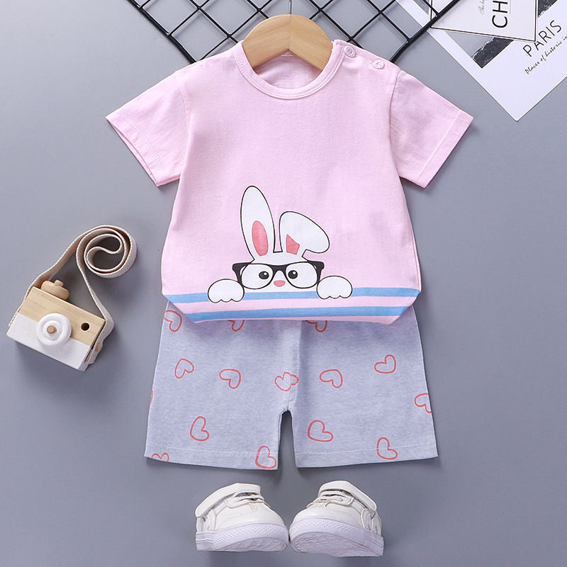 Children's Short-Sleeved Cotton Suit