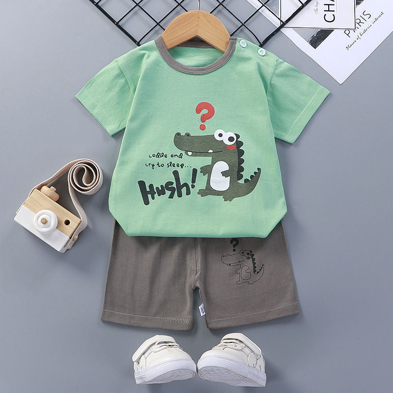 Children's Short-Sleeved Cotton Suit