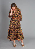 Pink Chicken Fione Dress - Black Medallion Floral