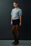 Pom Pom Puff Sleeve Sweater
